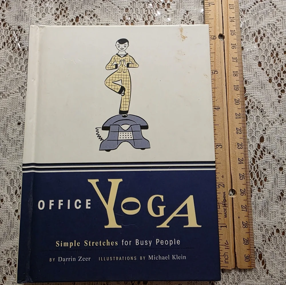 Office Yoga Book - Blue and White Cover By Darrin Zeer